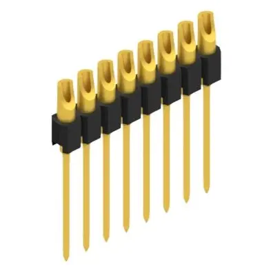 Pin header, 8 pole, pitch 2.54 mm, straight, black, MK 10 8 G - 1