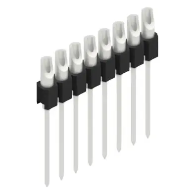 Pin header, 8 pole, pitch 2.54 mm, straight, black, MK 10 8 Z - 1