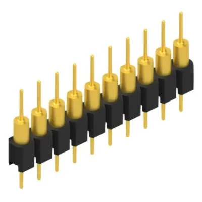 Pin header, 10 pole, pitch 2.54 mm, straight, black, MK 14 X 1 10 G - 1