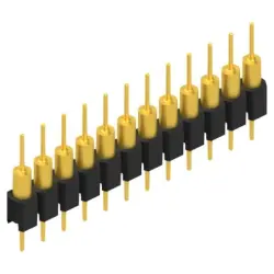 Pin header, 12 pole, pitch 2.54 mm, straight, black, MK 14 X 1 12 G