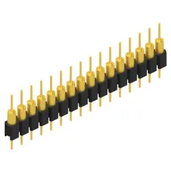 Pin header, 16 pole, pitch 2.54 mm, straight, black, MK 14 X 1 16 G
