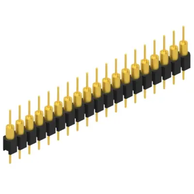 Pin header, 19 pole, pitch 2.54 mm, straight, black, MK 14 X 1 19 G - 1
