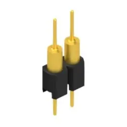 Pin header, 2 pole, pitch 2.54 mm, straight, black, MK 14 X 1 2 G