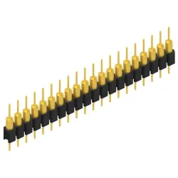 Pin header, 20 pole, pitch 2.54 mm, straight, black, MK 14 X 1 20 G
