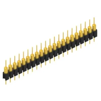 Pin header, 21 pole, pitch 2.54 mm, straight, black, MK 14 X 1 21 G - 1