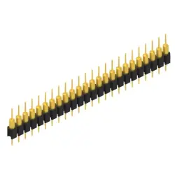 Pin header, 24 pole, pitch 2.54 mm, straight, black, MK 14 X 1 24 G