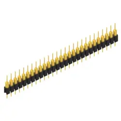 Pin header, 27 pole, pitch 2.54 mm, straight, black, MK 14 X 1 27 G