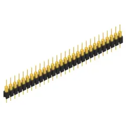 Pin header, 28 pole, pitch 2.54 mm, straight, black, MK 14 X 1 28 G