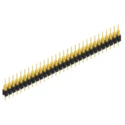 Pin header, 30 pole, pitch 2.54 mm, straight, black, MK 14 X 1 30 G