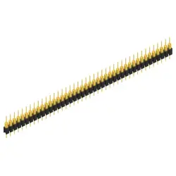 Pin header, 42 pole, pitch 2.54 mm, straight, black, MK 14 X 1 42 G