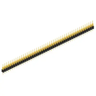 Pin header, 49 pole, pitch 2.54 mm, straight, black, MK 14 X 1 49 G - 1