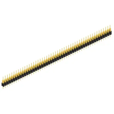 Pin header, 50 pole, pitch 2.54 mm, straight, black, MK 14 X 1 50 G - 1