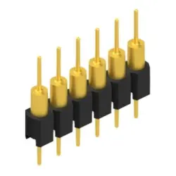 Pin header, 6 pole, pitch 2.54 mm, straight, black, MK 14 X 1 6 G