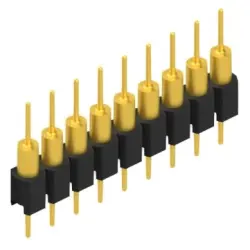 Pin header, 9 pole, pitch 2.54 mm, straight, black, MK 14 X 1 9 G