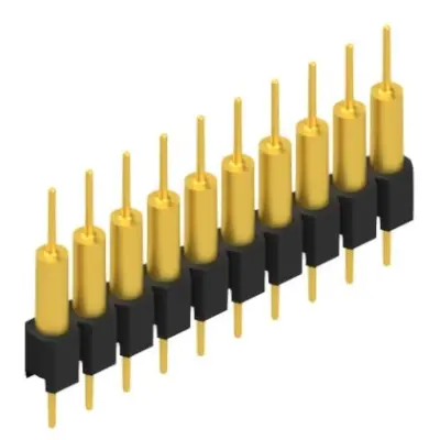 Pin header, 10 pole, pitch 2.54 mm, straight, black, MK 14 X 2 10 G - 1
