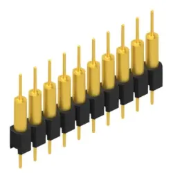 Pin header, 10 pole, pitch 2.54 mm, straight, black, MK 14 X 2 10 G