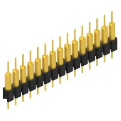 Pin header, 15 pole, pitch 2.54 mm, straight, black, MK 14 X 2 15 G