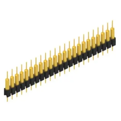 Pin header, 23 pole, pitch 2.54 mm, straight, black, MK 14 X 2 23 G - 1