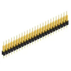Pin header, 25 pole, pitch 2.54 mm, straight, black, MK 14 X 2 25 G
