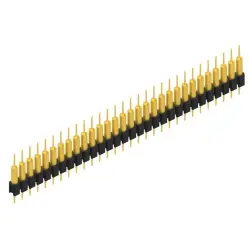 Pin header, 30 pole, pitch 2.54 mm, straight, black, MK 14 X 2 30 G