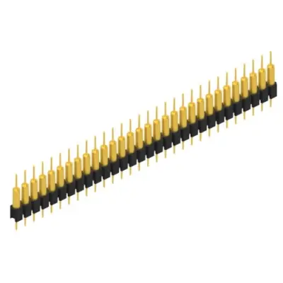 Pin header, 30 pole, pitch 2.54 mm, straight, black, MK 14 X 2 30 G - 1