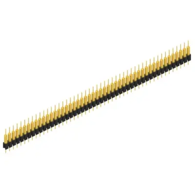Pin header, 49 pole, pitch 2.54 mm, straight, black, MK 14 X 2 49 G - 1
