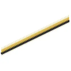 Pin header, 50 pole, pitch 2.54 mm, straight, black, MK 14 X 2 50 G
