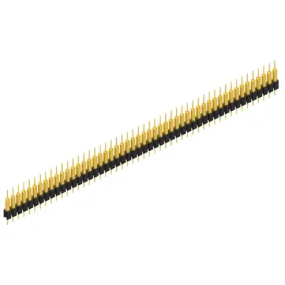Pin header, 50 pole, pitch 2.54 mm, straight, black, MK 14 X 2 50 G - 1