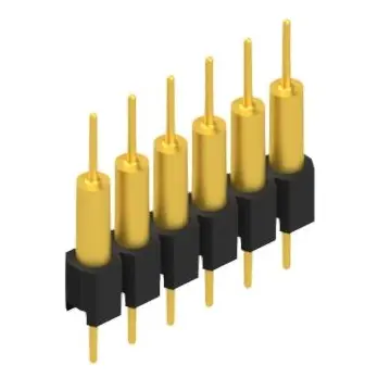 Pin header, 6 pole, pitch 2.54 mm, straight, black, MK 14 X 2 6 G - 1