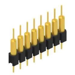 Pin header, 8 pole, pitch 2.54 mm, straight, black, MK 14 X 2 8 G