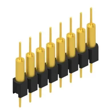 Pin header, 8 pole, pitch 2.54 mm, straight, black, MK 14 X 2 8 G - 1