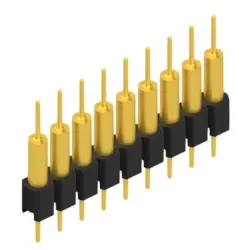 Pin header, 9 pole, pitch 2.54 mm, straight, black, MK 14 X 2 9 G