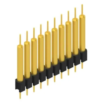 Pin header, 10 pole, pitch 2.54 mm, straight, black, MK 14 X 3 10 G - 1