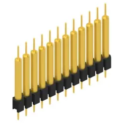 Pin header, 12 pole, pitch 2.54 mm, straight, black, MK 14 X 3 12 G