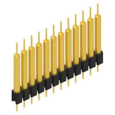 Pin header, 12 pole, pitch 2.54 mm, straight, black, MK 14 X 3 12 G - 1