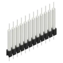 Pin header, 12 pole, pitch 2.54 mm, straight, black, MK 14 X 3 12 Z