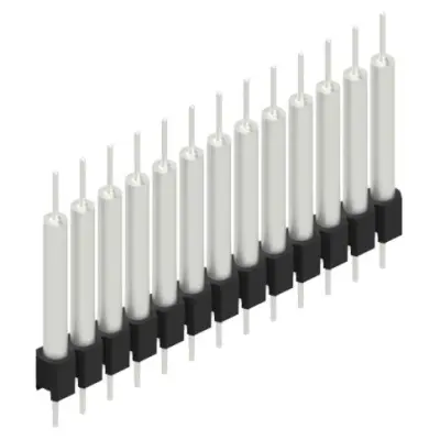 Pin header, 13 pole, pitch 2.54 mm, straight, black, MK 14 X 3 13 Z - 1