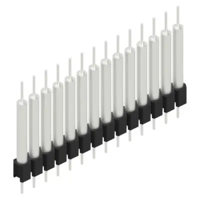 Pin header, 14 pole, pitch 2.54 mm, straight, black, MK 14 X 3 14 Z - 1