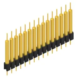 Pin header, 15 pole, pitch 2.54 mm, straight, black, MK 14 X 3 15 G