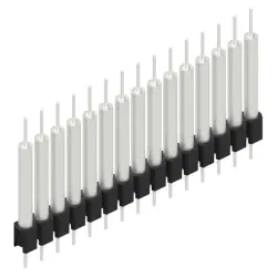 Pin header, 15 pole, pitch 2.54 mm, straight, black, MK 14 X 3 15 Z