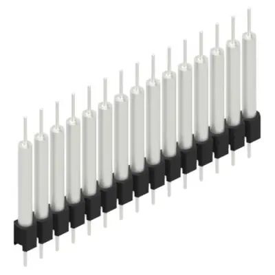 Pin header, 15 pole, pitch 2.54 mm, straight, black, MK 14 X 3 15 Z - 1