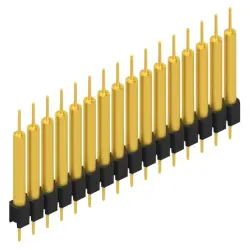 Pin header, 16 pole, pitch 2.54 mm, straight, black, MK 14 X 3 16 G
