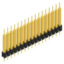 Pin header, 17 pole, pitch 2.54 mm, straight, black, MK 14 X 3 17 G