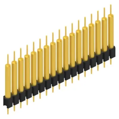 Pin header, 17 pole, pitch 2.54 mm, straight, black, MK 14 X 3 17 G - 1
