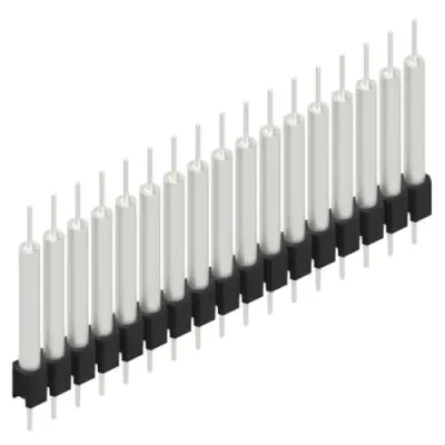 Pin header, 17 pole, pitch 2.54 mm, straight, black, MK 14 X 3 17 Z - 1