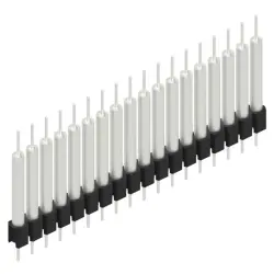 Pin header, 18 pole, pitch 2.54 mm, straight, black, MK 14 X 3 18 Z