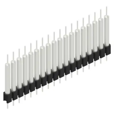 Pin header, 18 pole, pitch 2.54 mm, straight, black, MK 14 X 3 18 Z - 1