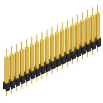 Pin header, 19 pole, pitch 2.54 mm, straight, black, MK 14 X 3 19 G - 1