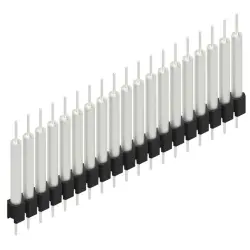 Pin header, 19 pole, pitch 2.54 mm, straight, black, MK 14 X 3 19 Z