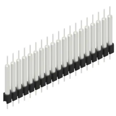 Pin header, 19 pole, pitch 2.54 mm, straight, black, MK 14 X 3 19 Z - 1